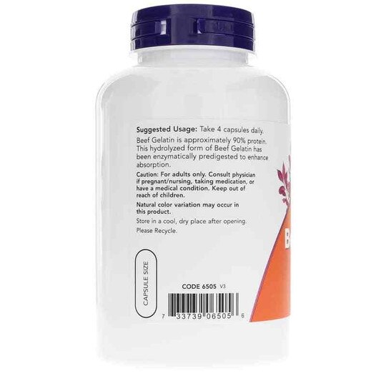 Beef Gelatin 550 Mg, NOW Foods