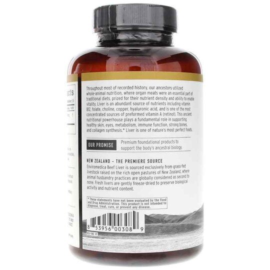 Beef Liver 500 Mg, 180 Capsules, ENV