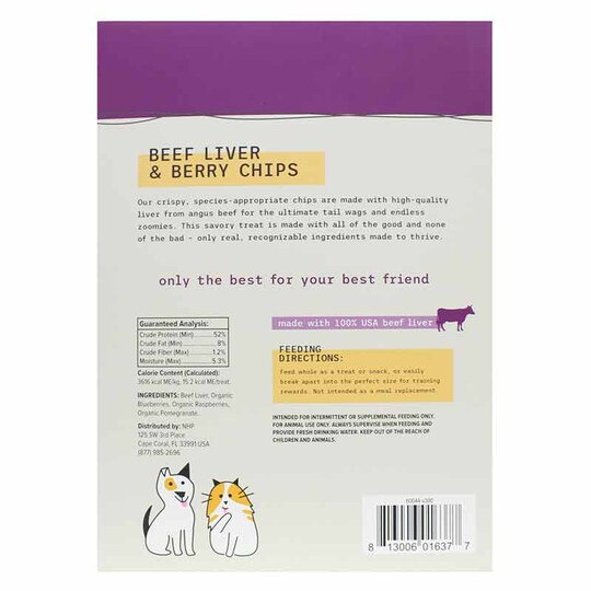 Beef Liver & Berry Chips for Dogs & Cats, 5 Oz, BW
