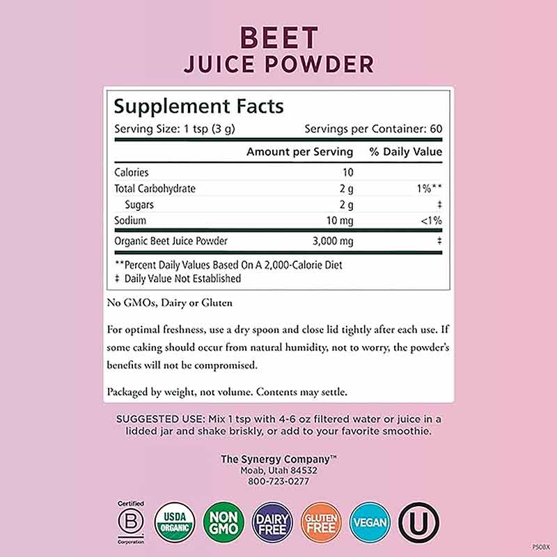 Beet Juice Powder, Pure Synergy