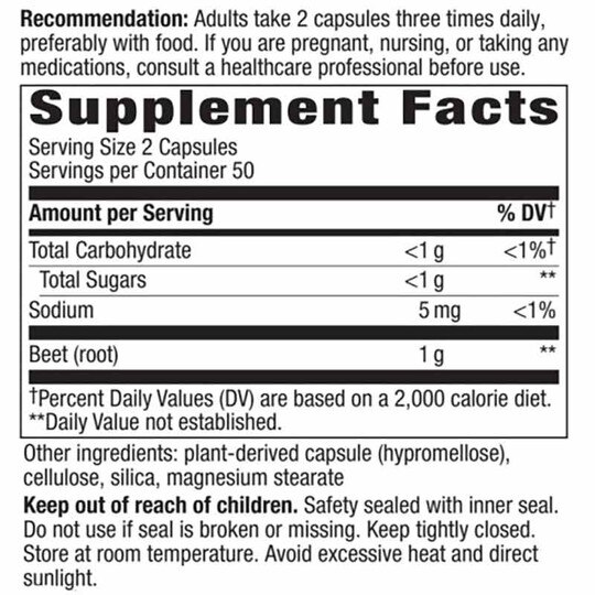 Beet Root, 100 Veg Capsules, NWA