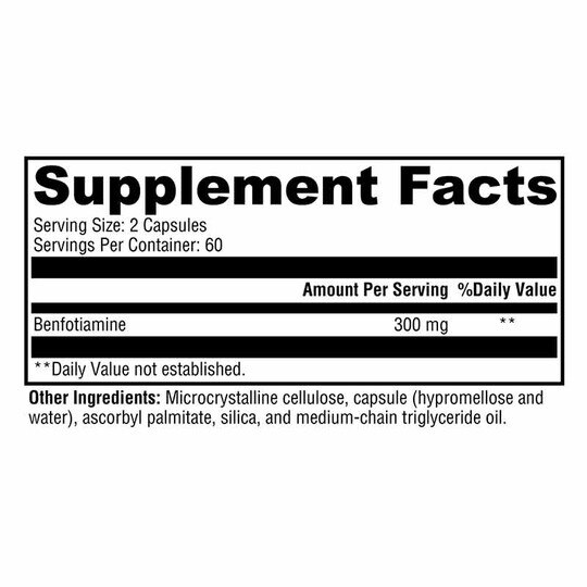 Benfotiamine, 120 Veg Capsules, XYM