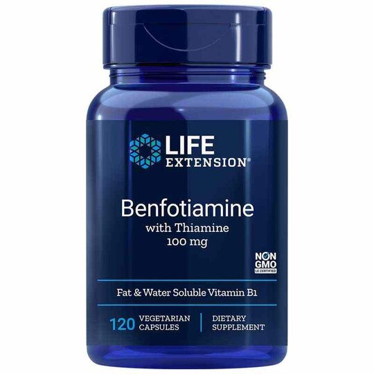 Benfotiamine with Thiamine 100 Mg, 120 Veg Capsules, LFE