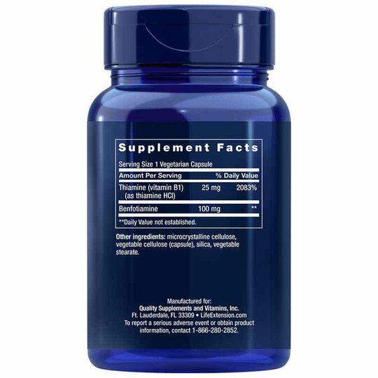 Benfotiamine with Thiamine 100 Mg, 120 Veg Capsules, LFE