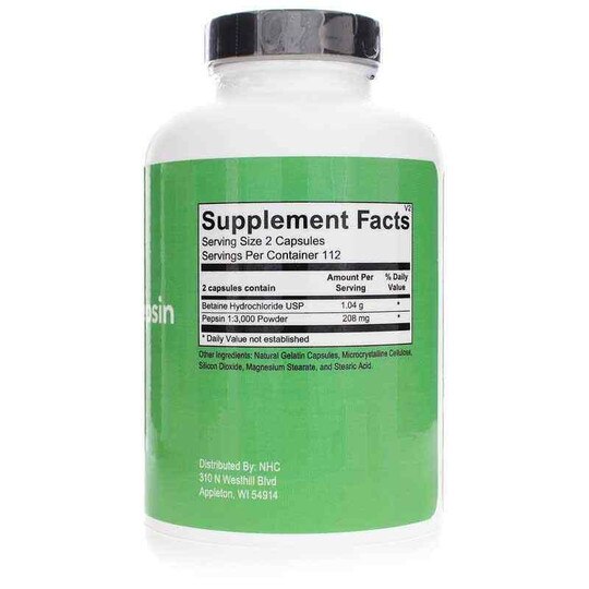 Betaine & Pepsin, 225 Capsules, NHC
