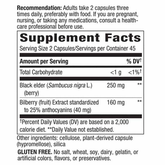 Bilberry Standardized, 90 Veg Capsules, NWA
