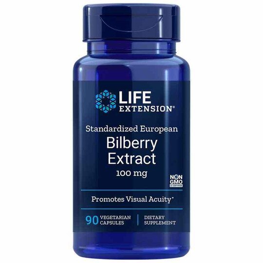 Bilberry Standardized Extract 100 Mg, 90 Veg Capsules, LFE