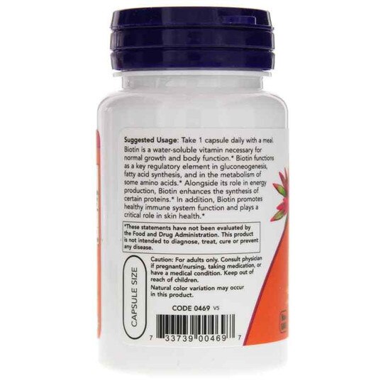 Biotin 1000 Mcg, 100 Capsules, NOW
