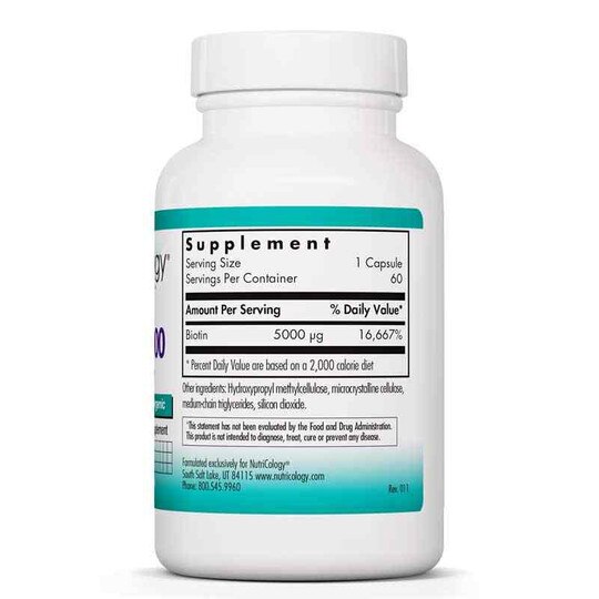 Biotin 5000, 60 Veg Capsules, NTC