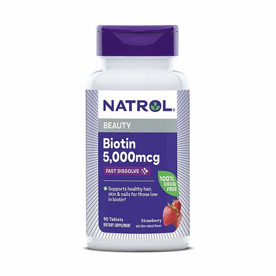 Biotin 5,000 Mcg Extra Strength Fast Dissolve, 90 Strawberry Tablets, NTR