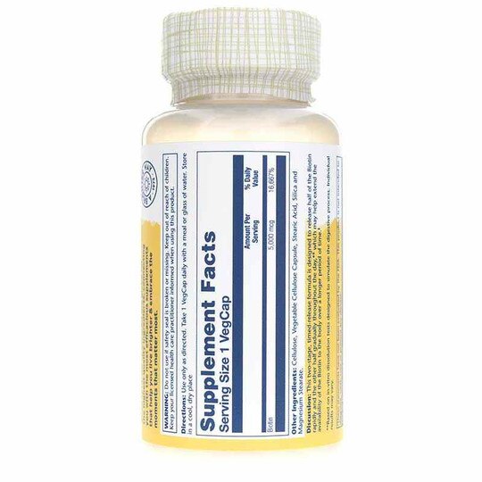 Biotin 5000 Mcg, Timed-Release Formula, 60 Ve, SLR