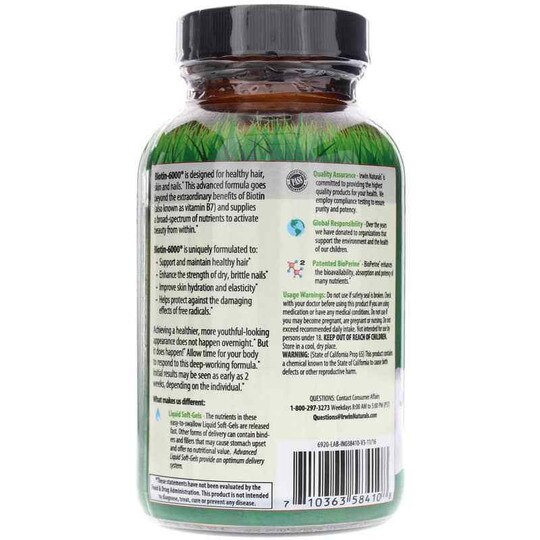 Biotin-6000, 60 Liquid Softgels, IRN