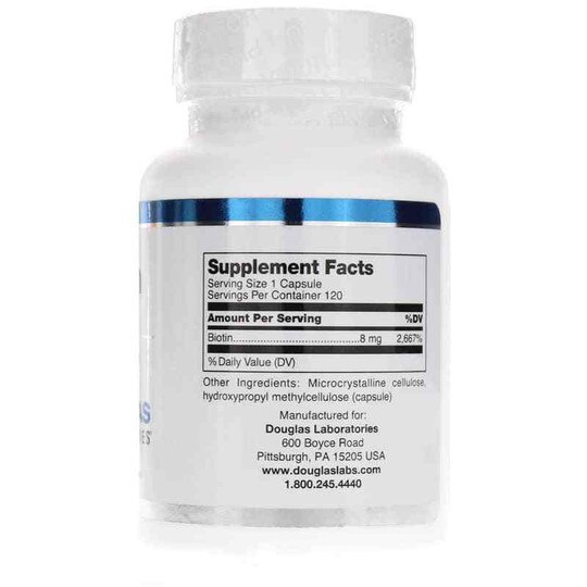 Biotin 8 Mg, 120 Veg Capsules, DGL