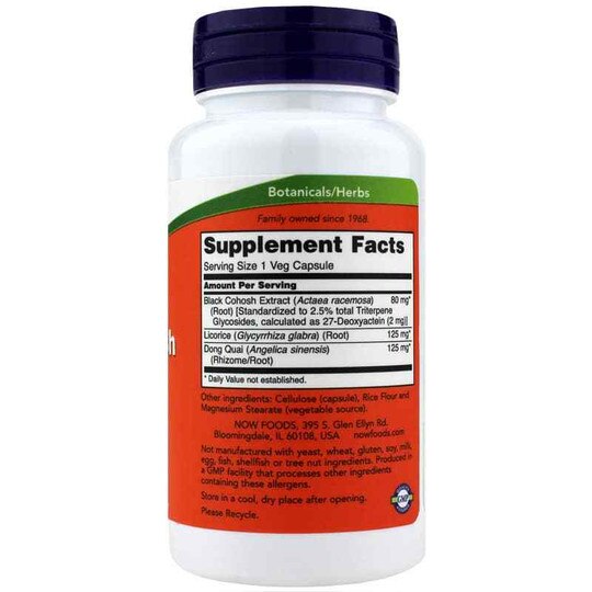 Black Cohosh Root 80 Mg, 90 Veg Capsules, NOW