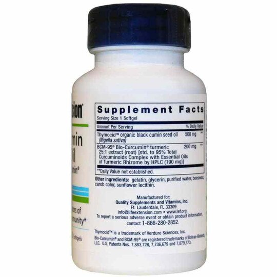 Black Cumin Seed Oil with BioCurcumin, Life Extension