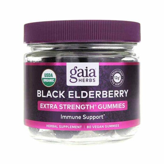 Black Elderberry Extra Strength Gummies, Gaia Herbs