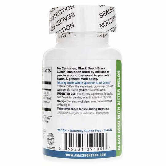 Black Seed with Bitter Melon GlyMordica, 60 Veg Capsules, AZH