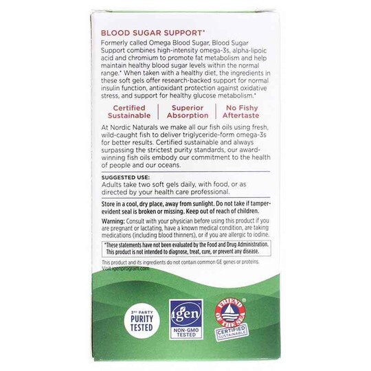Blood Sugar Support Omega Blend, 60 Softgels, NRN