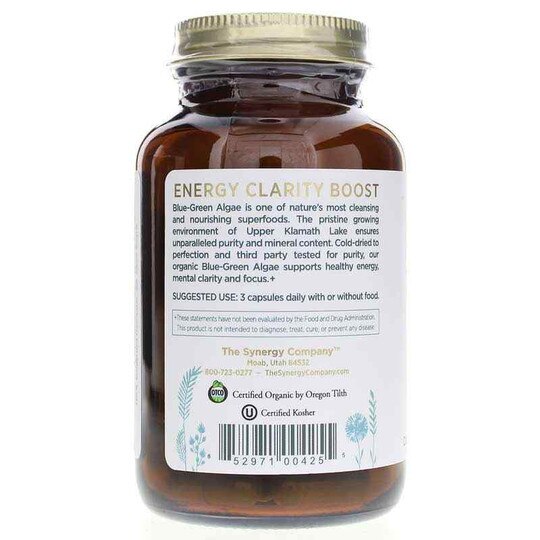 Blue-Green Algae Organic Klamath Lake Algae Capsules, 90 Caps, PSY