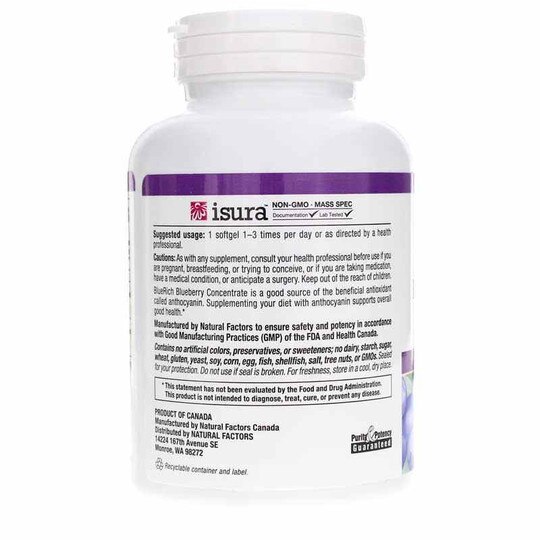 BlueRich Super Strength Blueberry Concentrate, 90 Softgels, NF