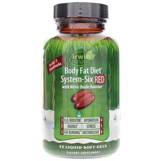 Body Fat Diet System-Six RED, 72 Liquid Softgels, IRN