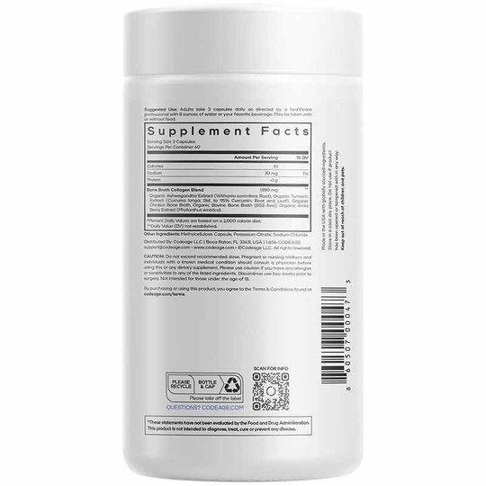 Bone Broth Collagen, 180 Capsules, CDE