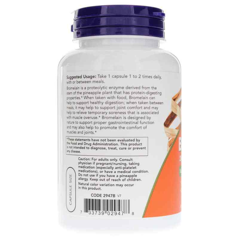 Bromelain 2400 GDU/G by NOW is a natural bromelain supplement for