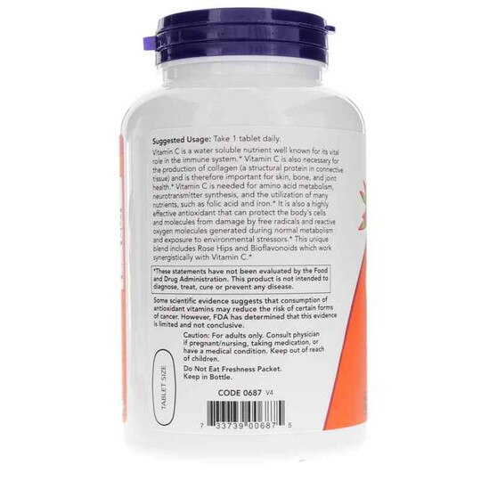 C-1000 with Rose Hips & Bioflavonoids, 250 Tablets, NOW