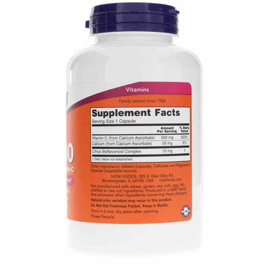 C-500 Calcium Ascorbate-C, 250 Capsules, NOW