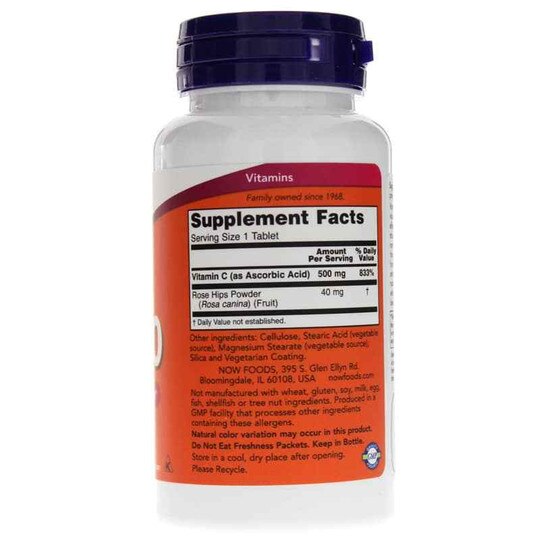 C-500 with Rose Hips, 100 Tablets, NOW