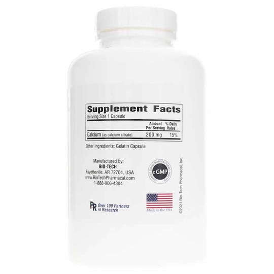 Cal-Citrate 200 Mg, 250 Capsules, BTP
