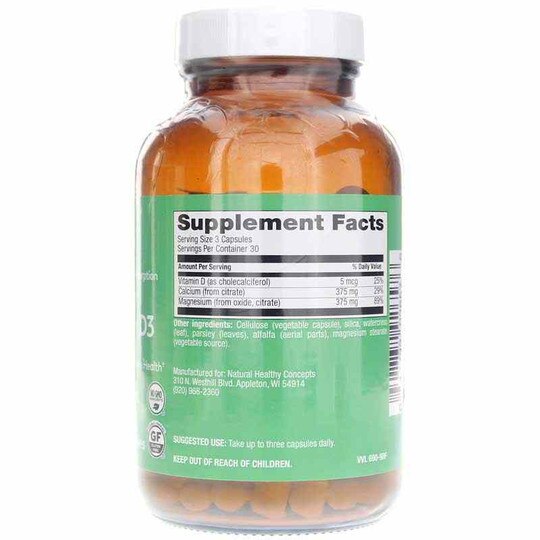Cal-Mag 1:1 with Vitamin D3, 90 Veg Capsules, NHC