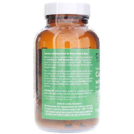 Cal-Mag 1:1 with Vitamin D3, 90 Veg Capsules, NHC