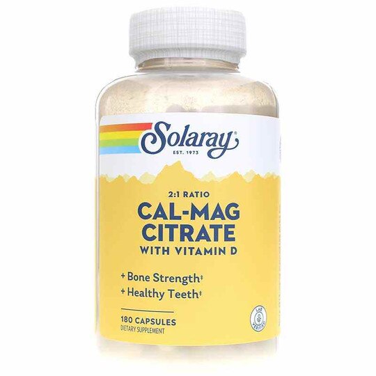 Cal-Mag Citrate 2:1 Ratio plus Vitamin D, 180 Capsules, SLR