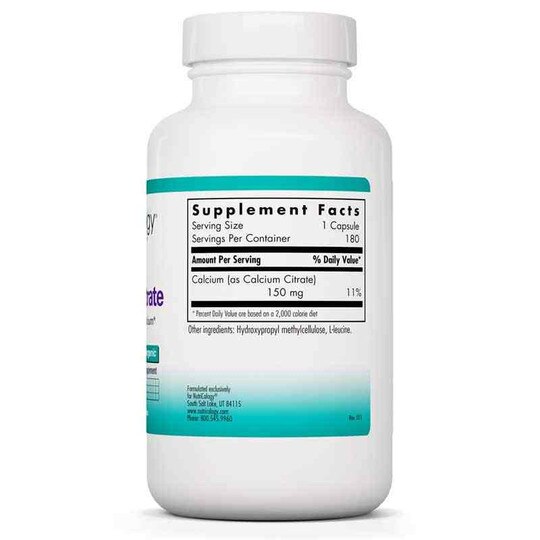 Calcium Citrate, 180 Veg Capsules, NTC