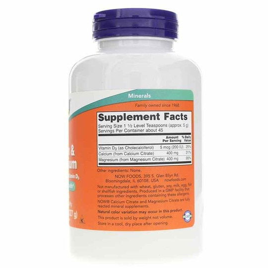 Calcium & Magnesium Powder, 8 Oz, NOW