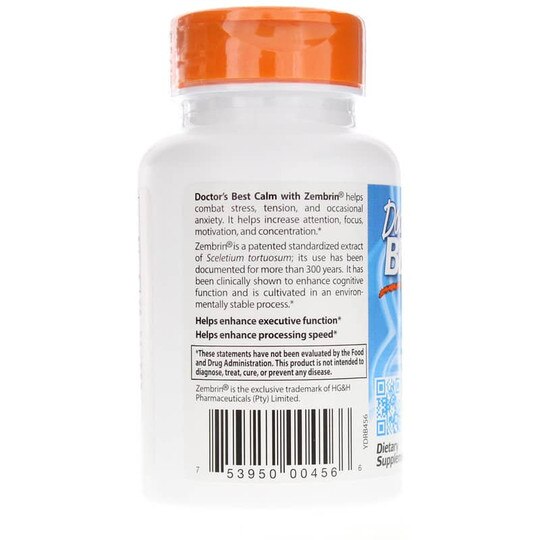 Calm with Zembrin 25 Mg, 60 Veg Capsules, DRB