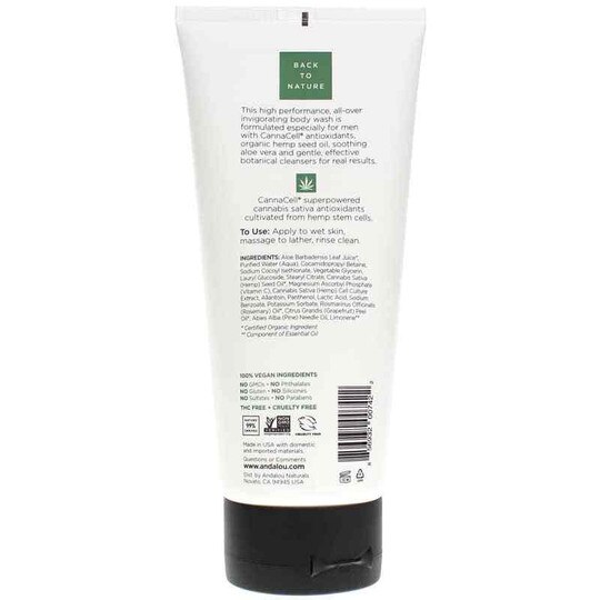 CannaCell Men Invigorating Body Wash 3-in-1, 8.5 Oz, ADN