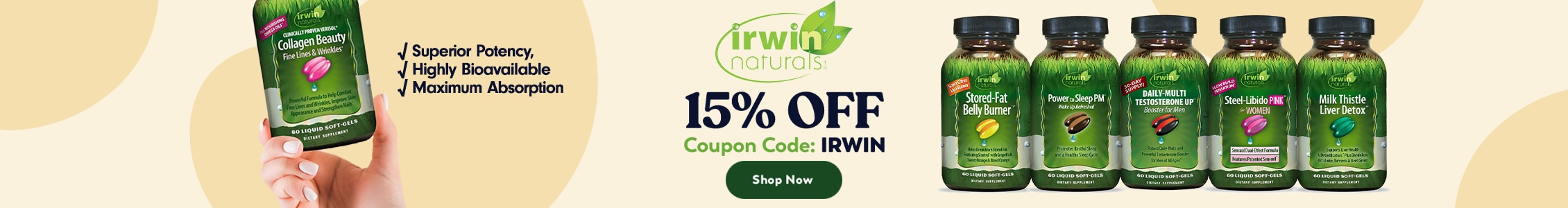 15% OFF Irwin Naturals