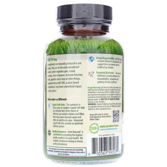 CBD 15 Mg, 60 Liquid Softgels, IRN