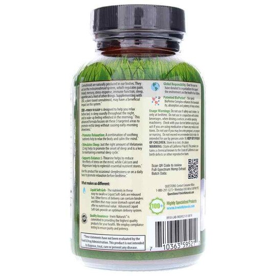 CBD + Power to Sleep, 60 Liquid Softgels, IRN