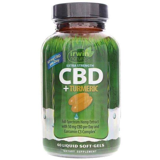 CBD + Turmeric Extra Strength, 60 Liquid Softgels, IRN