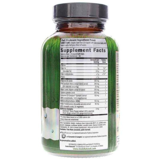 CBD + Turmeric Extra Strength, 60 Liquid Softgels, IRN
