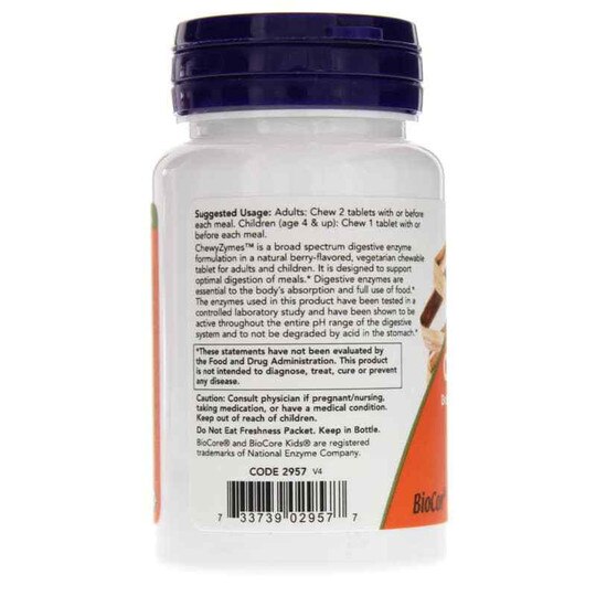 ChewyZymes Berry Flavor, 90 Chewables, NOW