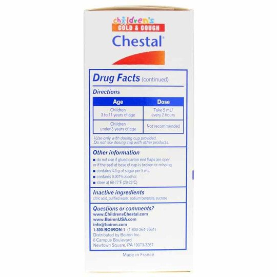 Children's Chestal Cough Syrup, 6.7 Oz, BOR