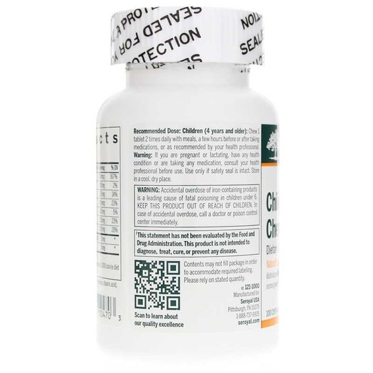 Children's Chewable Vitamins Papaya & Orange Flavor, Genestra