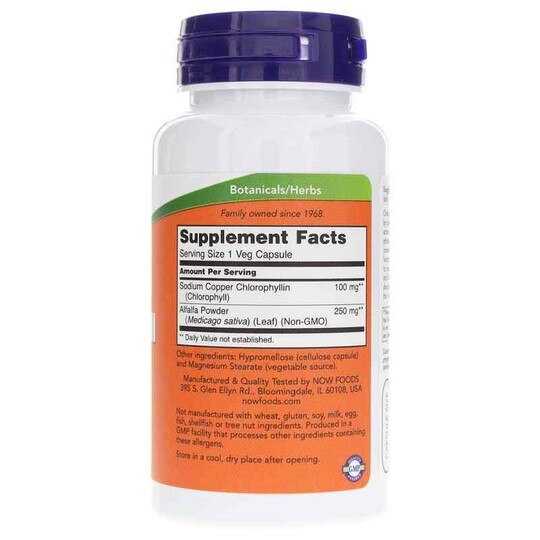 Chlorophyll 100 Mg, 90 Veg Capsules, NOW