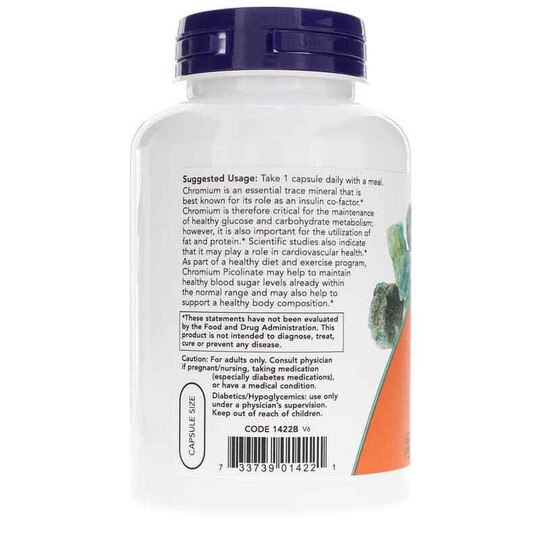 Chromium Picolinate 200 Mcg, 250 Veg Capsules, NOW