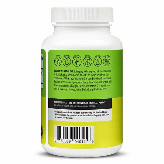 Citrus Kick Liposomal Vitamin C 1500 Mg, 120 Capsules, LVIT