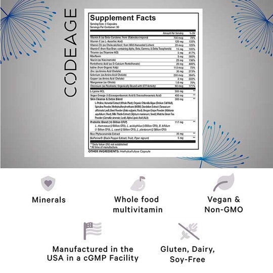 Clearface Vitamins+, 90 Capsules, CDE